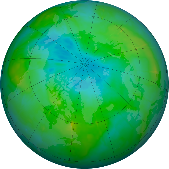 Arctic ozone map for 10 August 2009